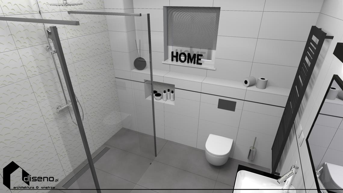 Projekt łazienki w Rzeszowie - projektowanie wnętrz diseno