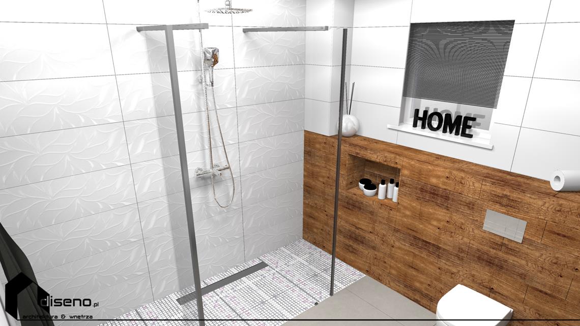 Projekt łazienki w Rzeszowie - projektowanie wnętrz diseno