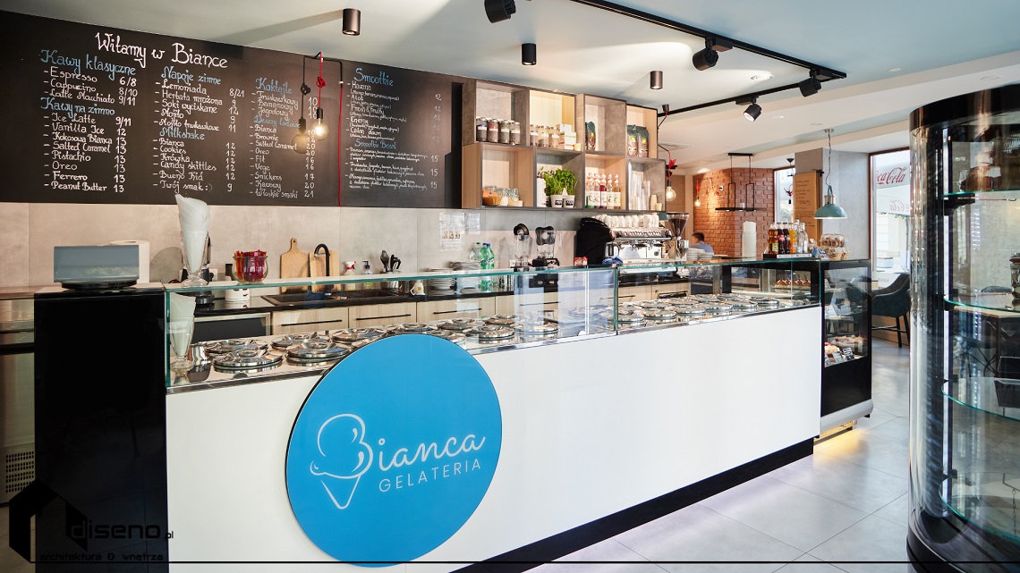 Projekt lodziarni / kawiarni w Rzeszowie - zdjęcia Bianca