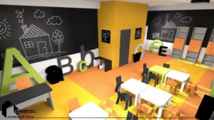 Projekt przedszkola w Kielcach - aranżacja wnętrz firmowych - diseno