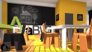 Projekt przedszkola w Kielcach - aranżacja wnętrz firmowych - diseno
