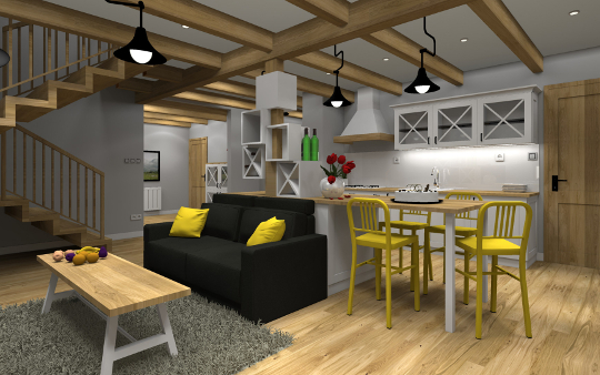 Aranżacja domu drewnianego w Jarosławiu - projekt diseno