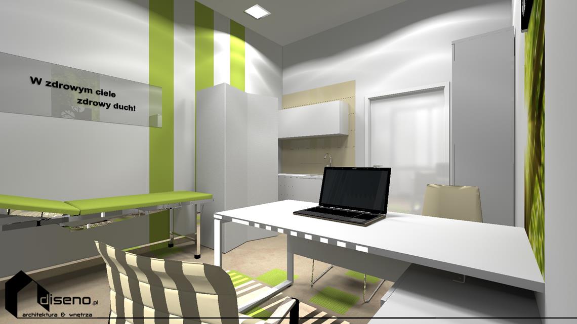 Aranżacja wnętrz przychodni lekarskiej - projekt diseno
